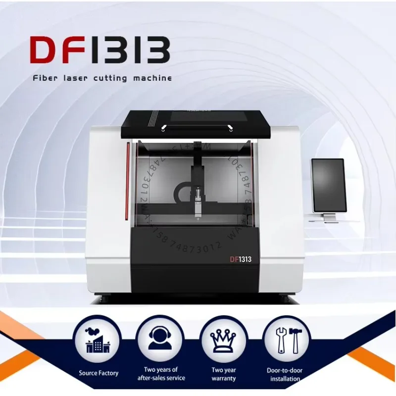 Enclosed 1313 Fiber la ser Cutting Machine for Steel Aluminum Brass Raytools la ser Head Cypcut Control System Retail Industries