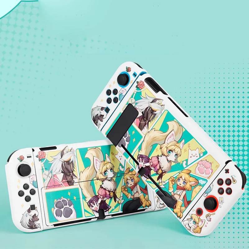 

Animal Cartoon For Nintendo Switch/NS Oled Joy-Con Controller Hard Case Protector Skin Shell TPU Soft Hand Grip Full Cover