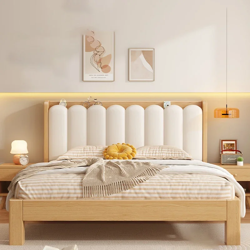 

Cute Furniture Minimalist Bed Japanese Hotel High Quality Relax Apartment Bed Simple Fashionable Cama De Casal Bedroom Furniture