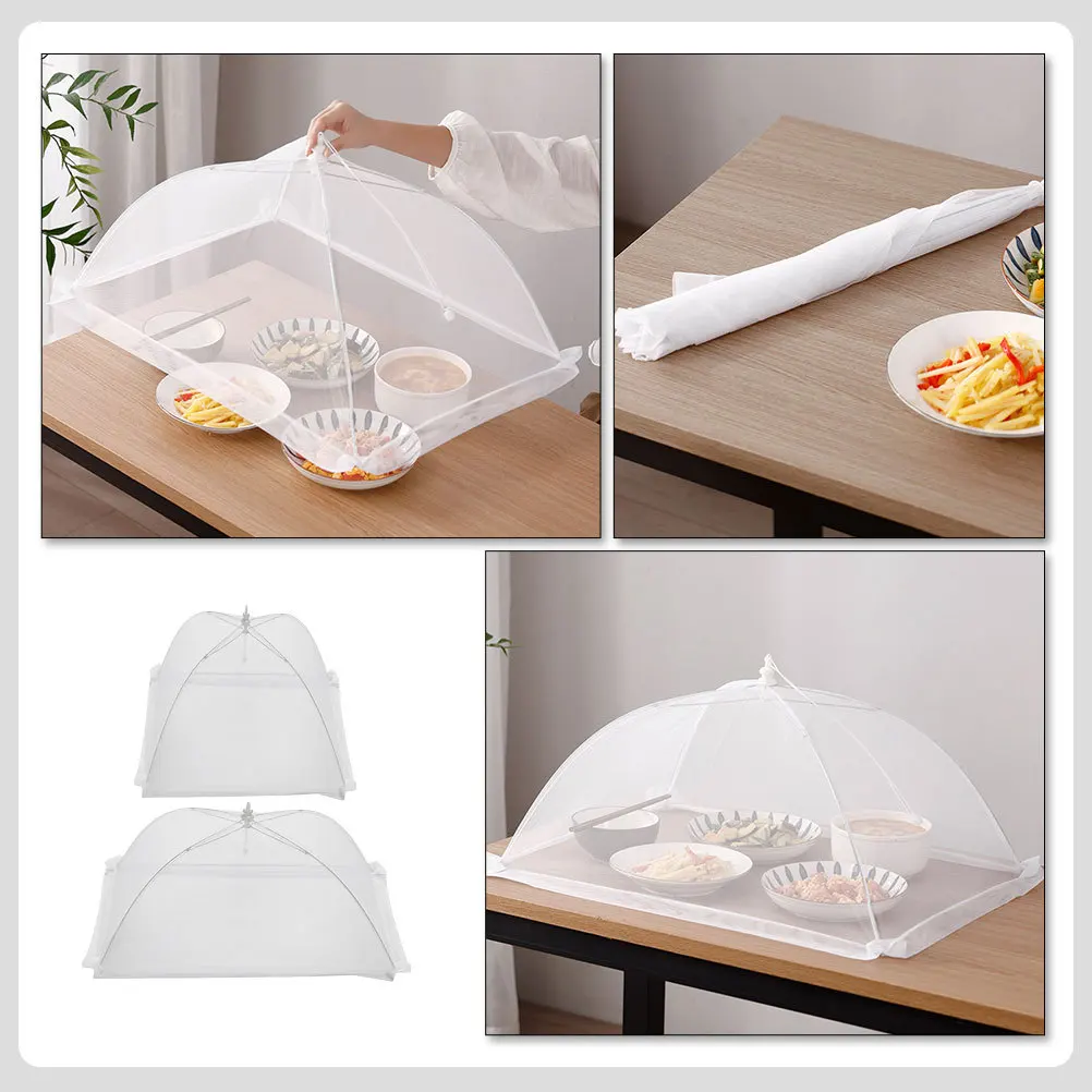 

2Pcs Food Cover Mesh Design Insect Proof Protective Net for Kitchen Outdoor Restaurant Steak Protector