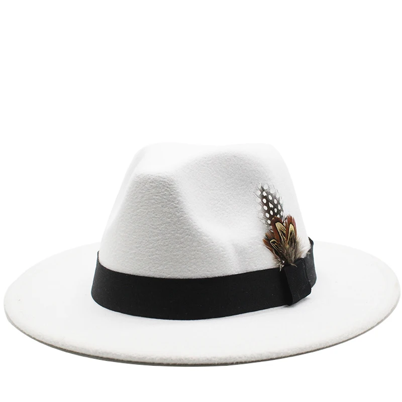 

Men / Women Vintage Wide Brim Hat Church Party Ladies Felt Jazz Cap Cowboy Party Hat Jazz Hat