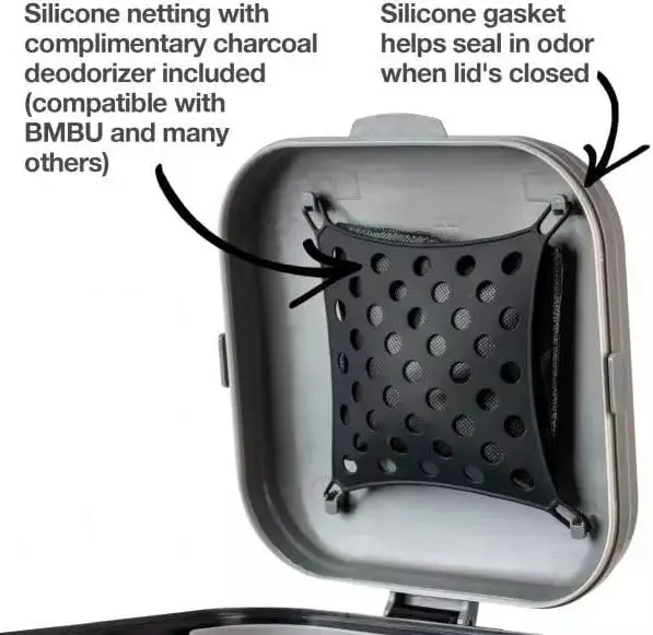 

Outdoor Pet Waste Disposal, Innovative Dog Poop Trash Can with Locking Handle, With Deodorizer, Built-in Poop Bag Holder