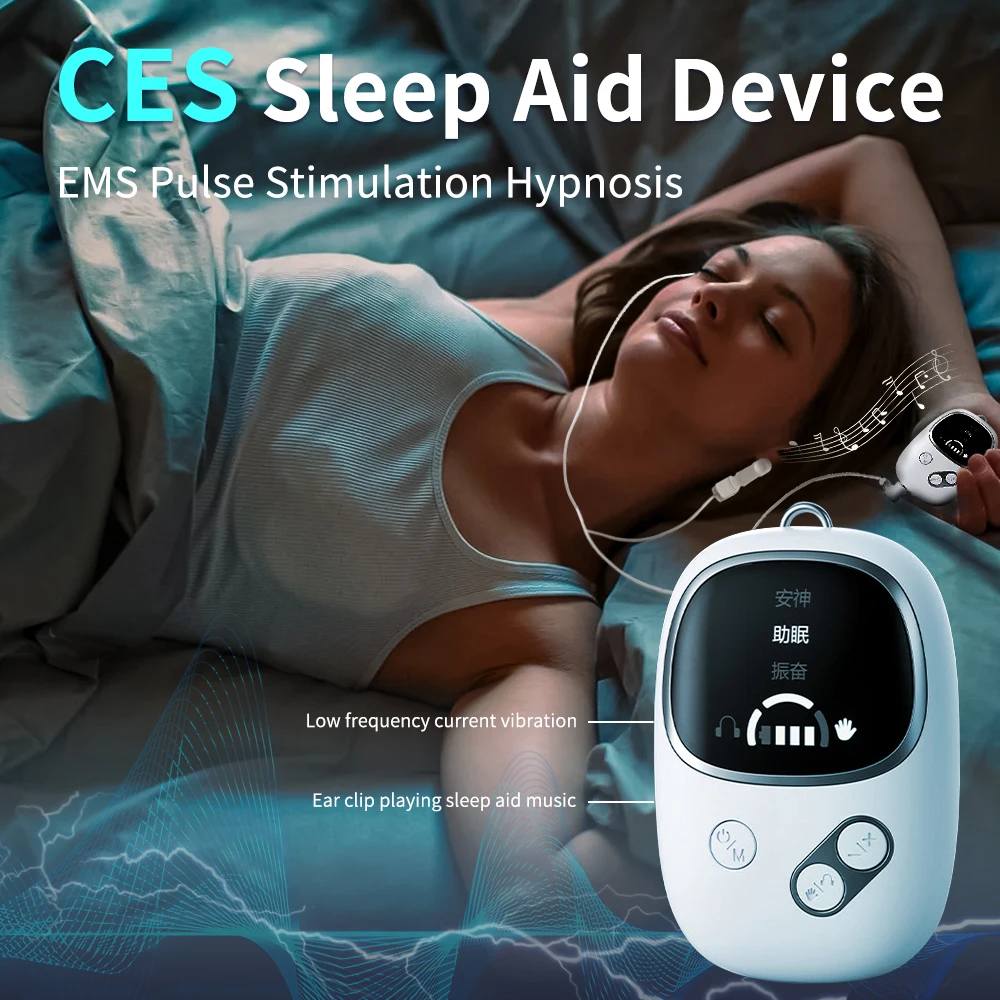 2-In-1 Ear Clip Sleep Aid Device Handheld Sleep Monitoring Device Relieve Insomnia Anxiety Instrument Ems Pulse Sleeping Device