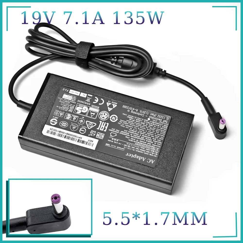 19V 7.1A 135W 5.5*1.7MM Laptop AC Adapter Charger for ACER Aspire V17 Nitro 5 NP515-52 PA-1131-16 ADP-135KB VX5 VN7-792G-59CL