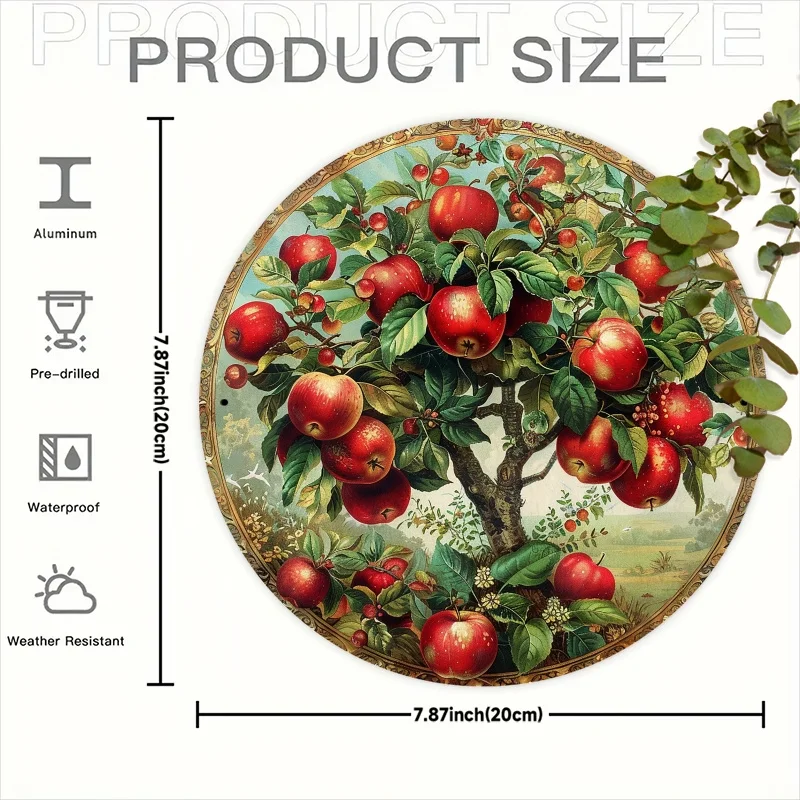Vintage Apple Tree Metal Sign 7.87