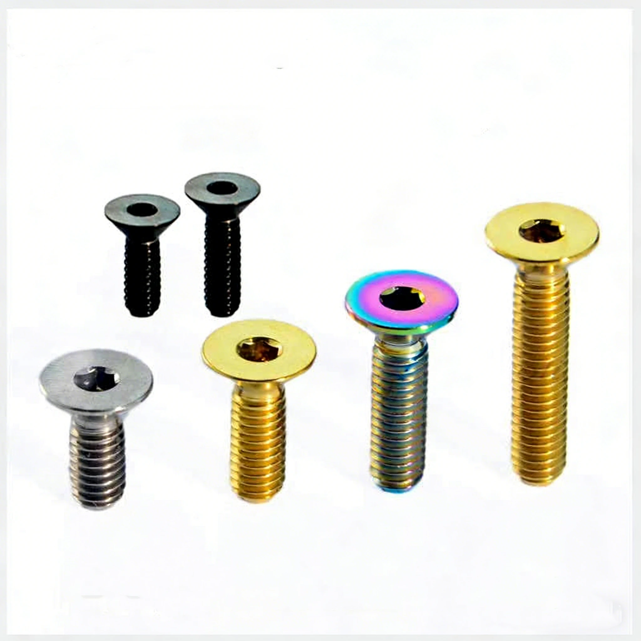 1Pcs Titanium Alloy Flat Countersunk Head  Allen Screw M3 M4 x 5/6/8/10/12/15/20mm Hex Scoket Bolt Bicycle Repair Screws