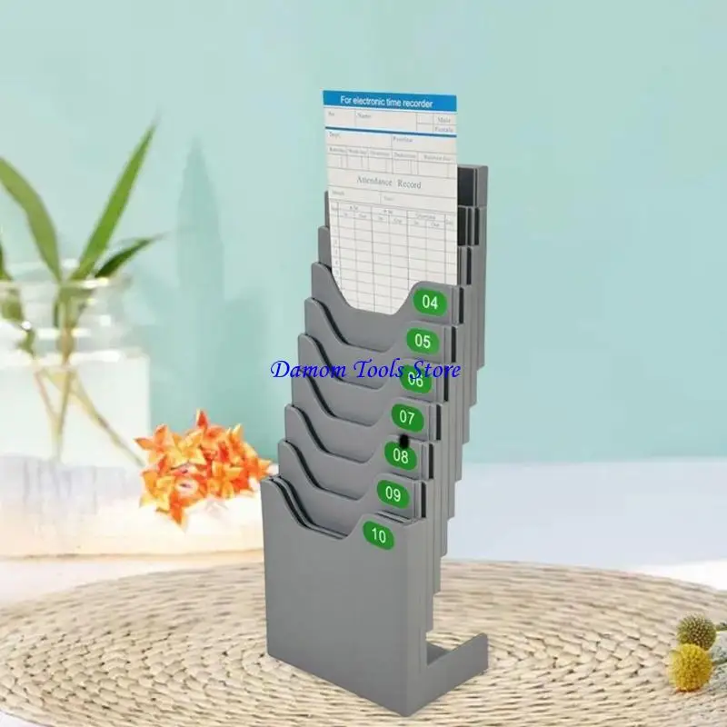 57BE Sturdy Time Card Holder for Employee Assignment & Payroll Management Workplaces Efficiency with 10 Neatly Arranged Slots