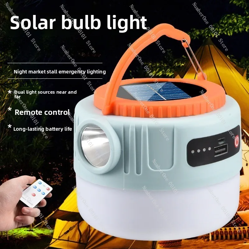 New Portable Solar Camping Lantern | USB Rechargeable Outdoor Hanging Light for Markets & Travel