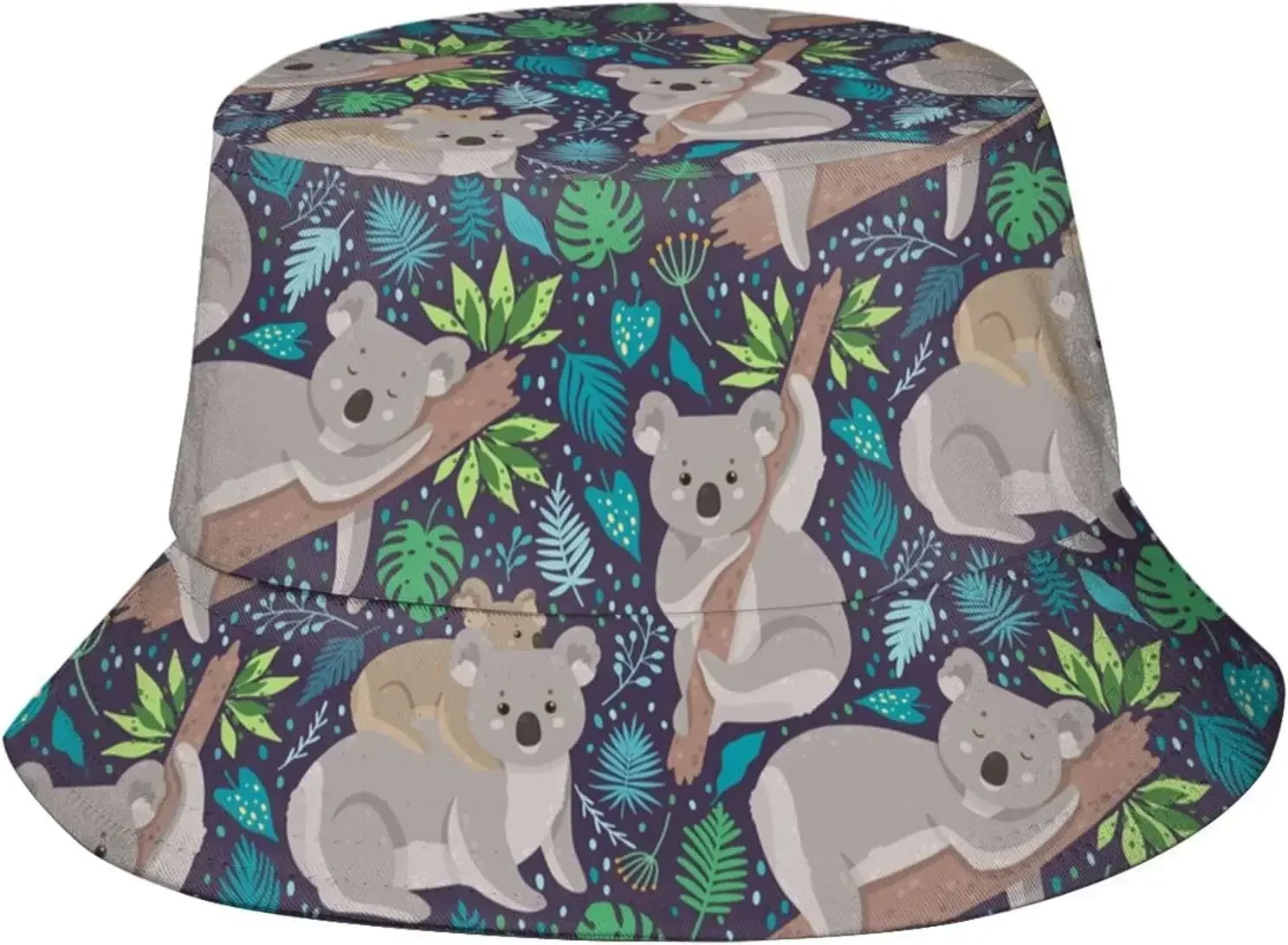 Sleeping Koala Bear Bucket Hat Fisherman Hat Beach Travel Sun Hat Outdoor Cap for Unisex Men Women