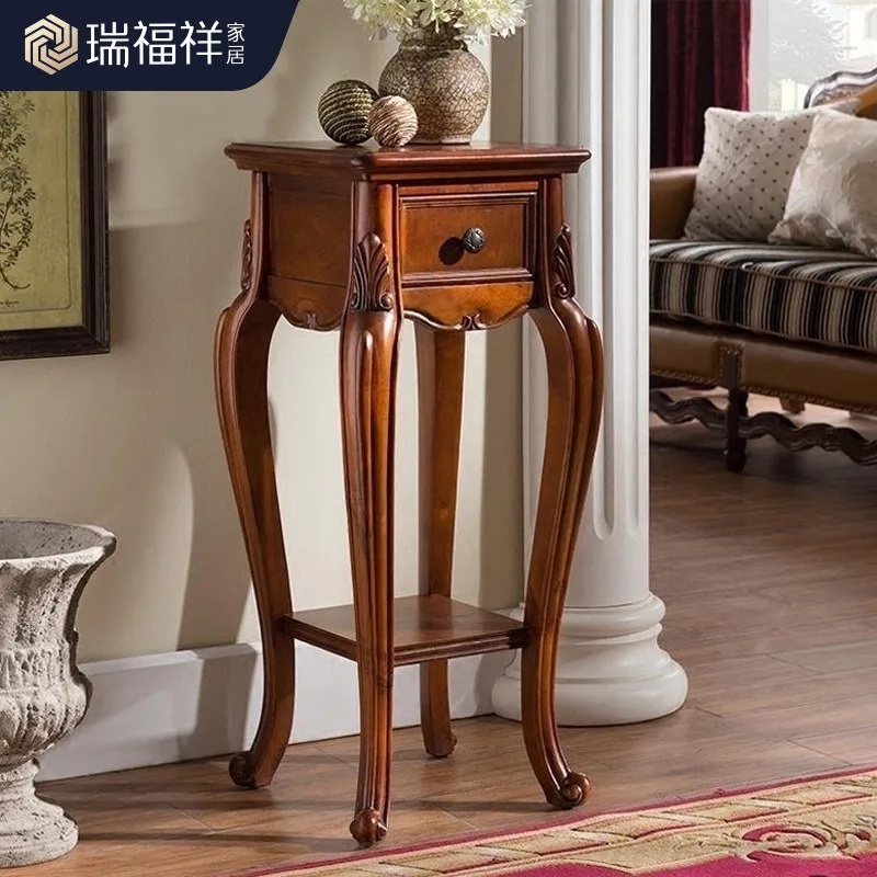 Ruifuxiang Solid wood flower stand Shelf Living room floor-to-ceiling flower pot stand American home balcony multi-layer flower