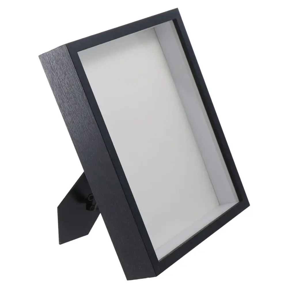 Portable Multi-size Shadow Box Frame Rectangular Acrylic Wooden Photo Frame Natral Wood Black Display Case Flora Ticket Crafts