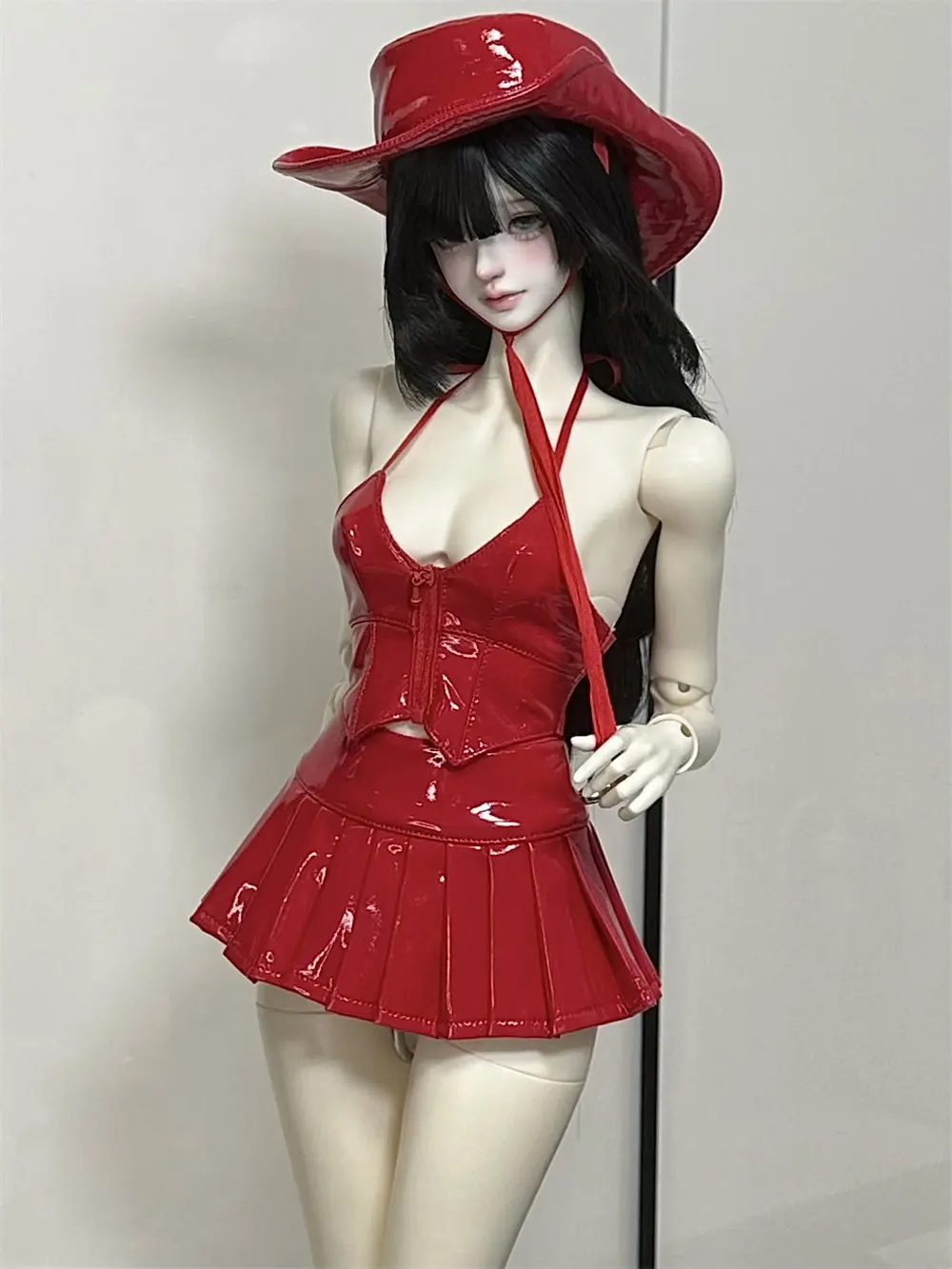 【Only Clothes】1/3 1/4 Dolls Sexy Backless Sling Vest Mini Pleated Skirt Set for impl63 sd16 Action FIgure Model