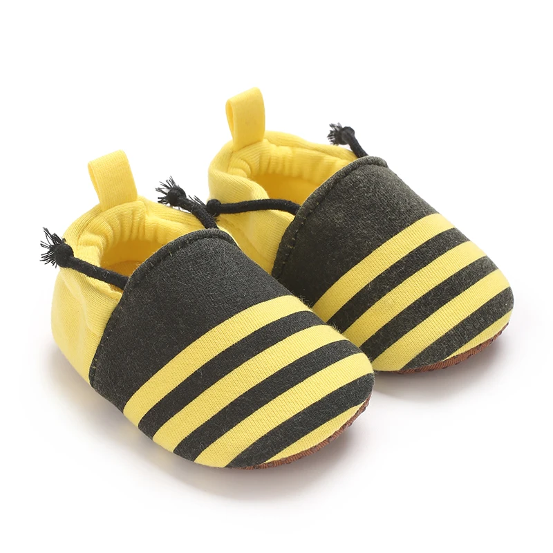 0-18M Newborn Baby Boys Girls Cute Bee Animal Pattern Moccasins Soft Sole Anti-slip Casual Walking Shoes