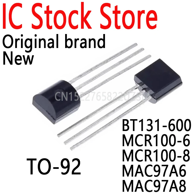 100PCS New and Original  BT131 MCR100-6 97A6 97A8 100-6  TO-92 Triacs  IC BT131-600 MCR100-6 100-8 MAC97A6 MAC97A8