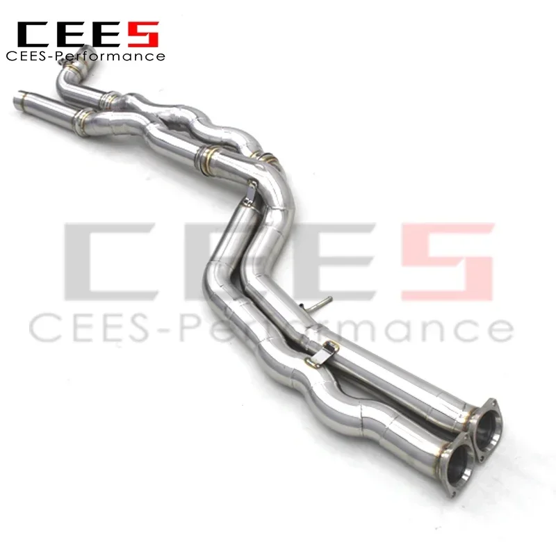 CEES طول متساوي منتصف pipe70MM الأنابيب لسيارات BMW M2C/M2 المنافسة S55 F87 3.0T 2018-2023 الفولاذ المقاوم للصدأ الأساسي اللون سلك الرسم