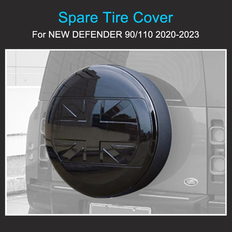 Spare tire cover for Land Rover Defender 90/110 2020-2023 with ABS Material Tire Protective Cover Gloss Black  Rear Trunk Spare