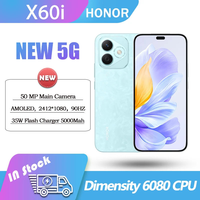 Original Honor X60i Dimensity 6080 50MP 6.7 Inches AMOLED 90Hz 5000mAh 35W Fast Charging  MagicOS 8.0 OTA NFC X60