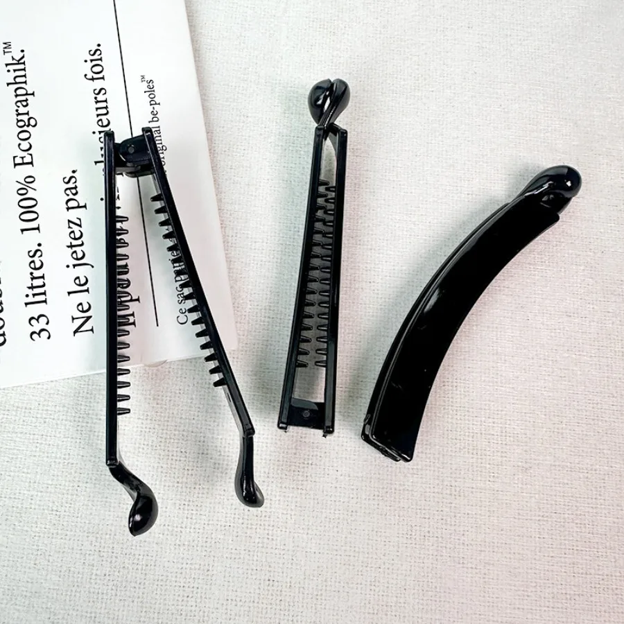 Banana clip, plastic large vertical clip, black handmade size, large diy accessories, various simple hairpins, etc. - Detail 1