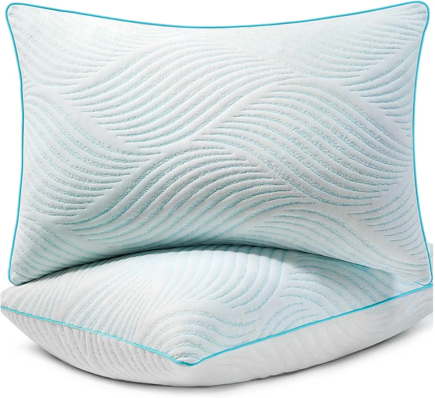 

King Size Pillows Set of 2 Cooling Memory Foam Pillows for Sleeping Adjustable Medium Firm for Side and Back Sleepers