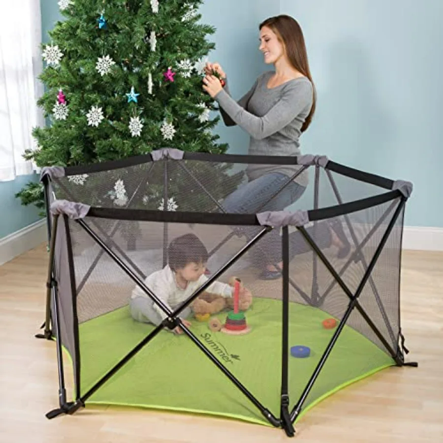 Lightweight Portable Playard and High Chair Bundle for Indoor Outdoor Use Compact and Versatile Solution for Travel Home and Fa