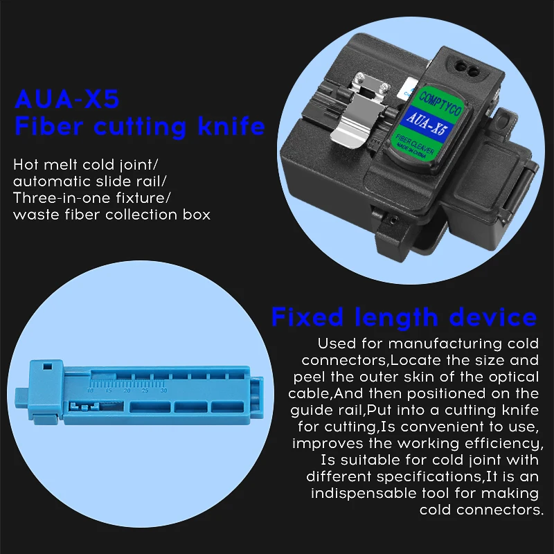 COMPTYCO Fiber Optic Tool Kit 30mW Visual Fault Locator FTTH Tools Fiber Power Meter Optical Bag AUA-X5 Fiber Cleaver image 4