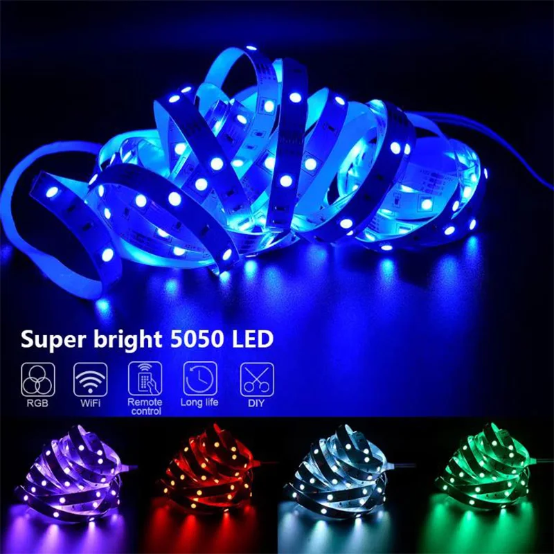 Bluetooth LED Strip Lights APP Control Music Sync 1-30M Flexible Color Changing Led Lights for Festival Party Gaming Room Decor