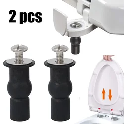 2 Pack Toilet Seat Screw Hinge Expansion Rubber Top Universal Nut Cover Tray Fixing Toilet Blind Hole Bathroom Toilet Seat Parts
