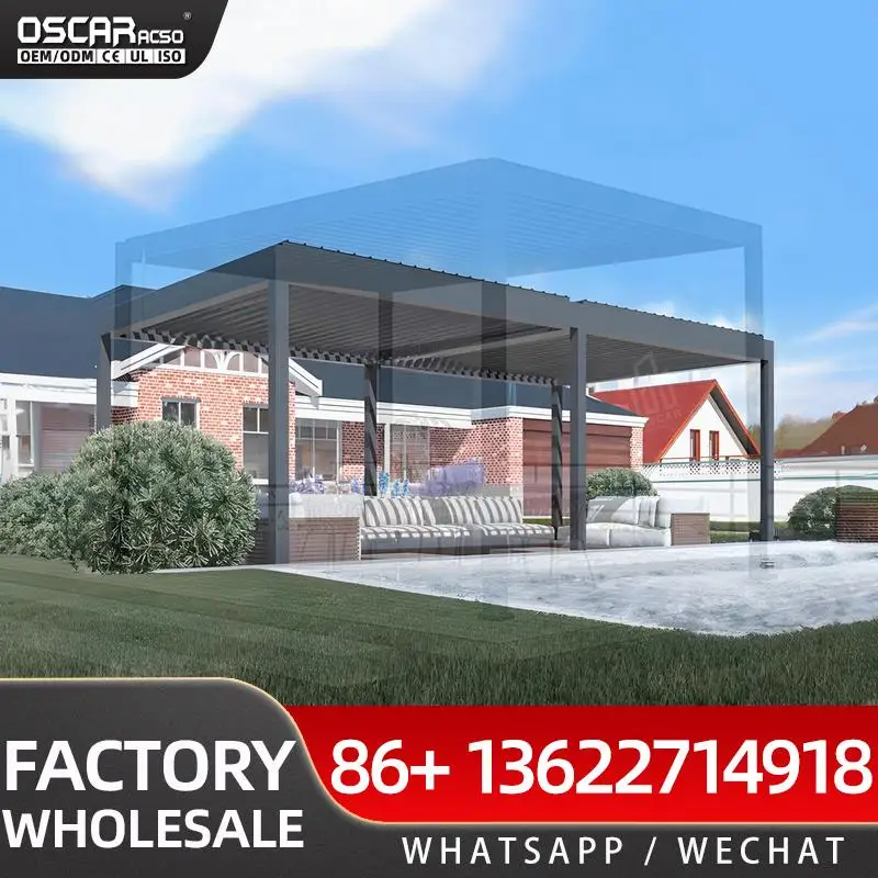 

Outdoor Louvre Roof 6x4 Patio Cover Portable Versatile Shelter Canopy Backyard Deck Garden Installation pergolas