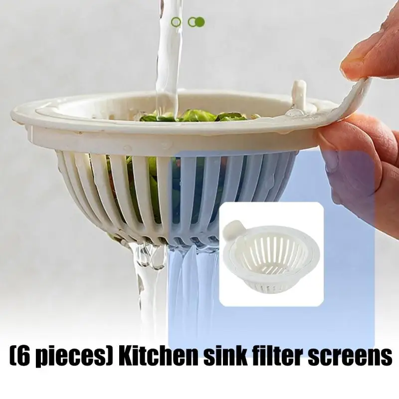 652F Kitchen Drain Catcher with Double Layer Filtration System Reusable Sink Strainer Insert with Elevates Edges Design for Home