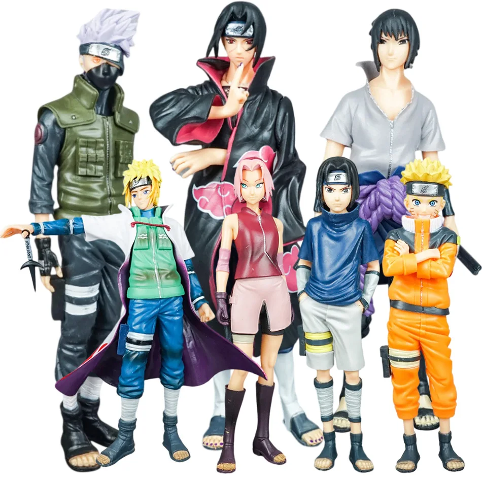Naruto Anime Figure Shippuden Model Uchiha Itachi Sasuke Kakashi Uzumaki Naruto Action Figure PVC Statue Model Decorations Toy