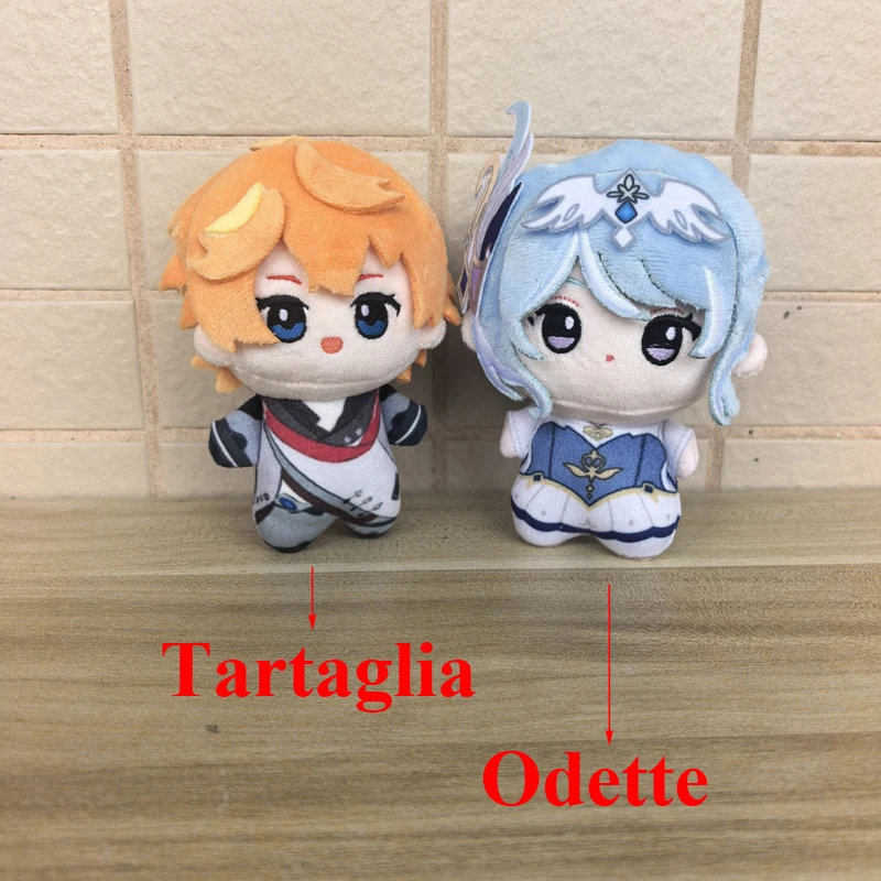 In Stock 11cm Kawaii Genshin Impact Game Character Tartaglia and Odette Spessiva Cartoon Plush Toys Cosplay Anime Plushie Doll