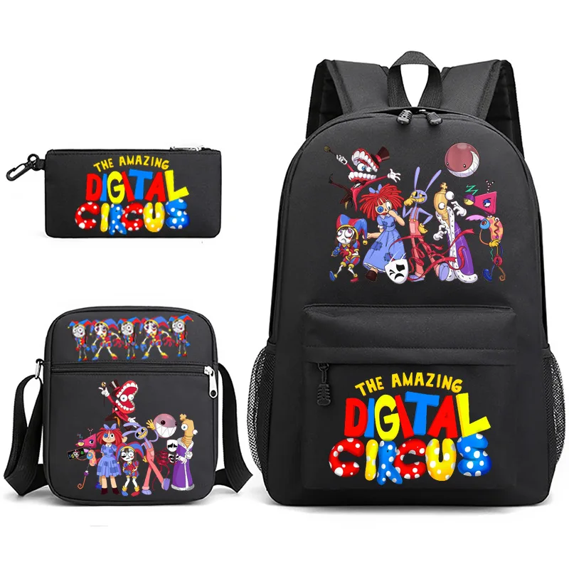 Games THE AMAZING /DIGITAL CIRCUS School Bags 3pcs Women Men Simple Lightweight Backpacks Teens Capacity Laptop Mochilas