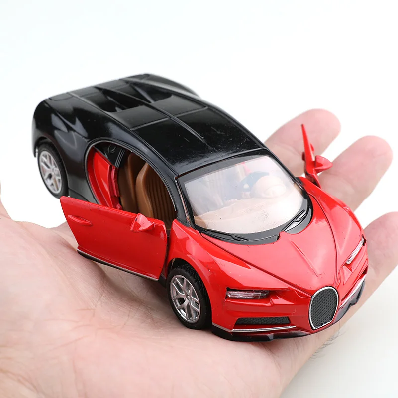 (Bagged) 1:36 Fabric Chiron, die-cast model car, simulated supercar, children's die-cast car, boy's toy model
