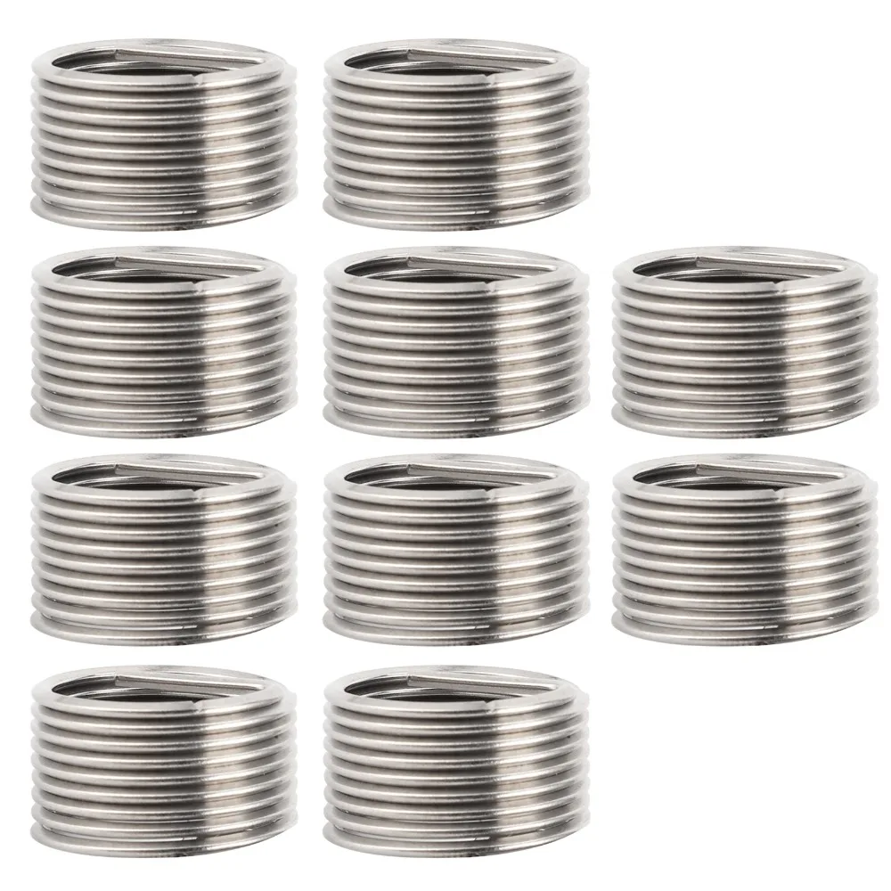10pcs Durable Thread Repair Insert Kit Precision Sturdy Coiled Threaded Insert Bushing Screw Fastener Imperial Thread Conversion