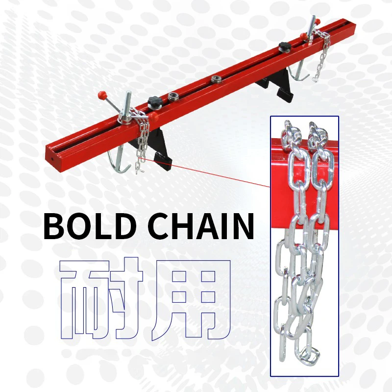 Poprzeczka wspornika silnika 1100 funtów / 500 kg Udźwig regulowana wysokość za pomocą 2 obrotowych podnośników 2 wytrzymałe łańcuchy stalowe