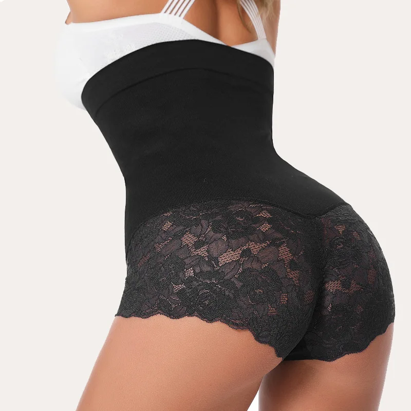 High Waisted Shaper Panty Women\'s Lace Body Shaping Underwear Plus Size Lift Hip Beauty Pants S-4XL