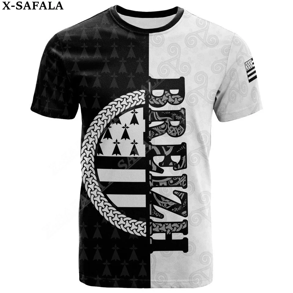 Brittany Celtic Legend Cross 3D Printed High Quality Short Sleeve T-shirt Summer Round Neck Men Female Casual Top Tee-5