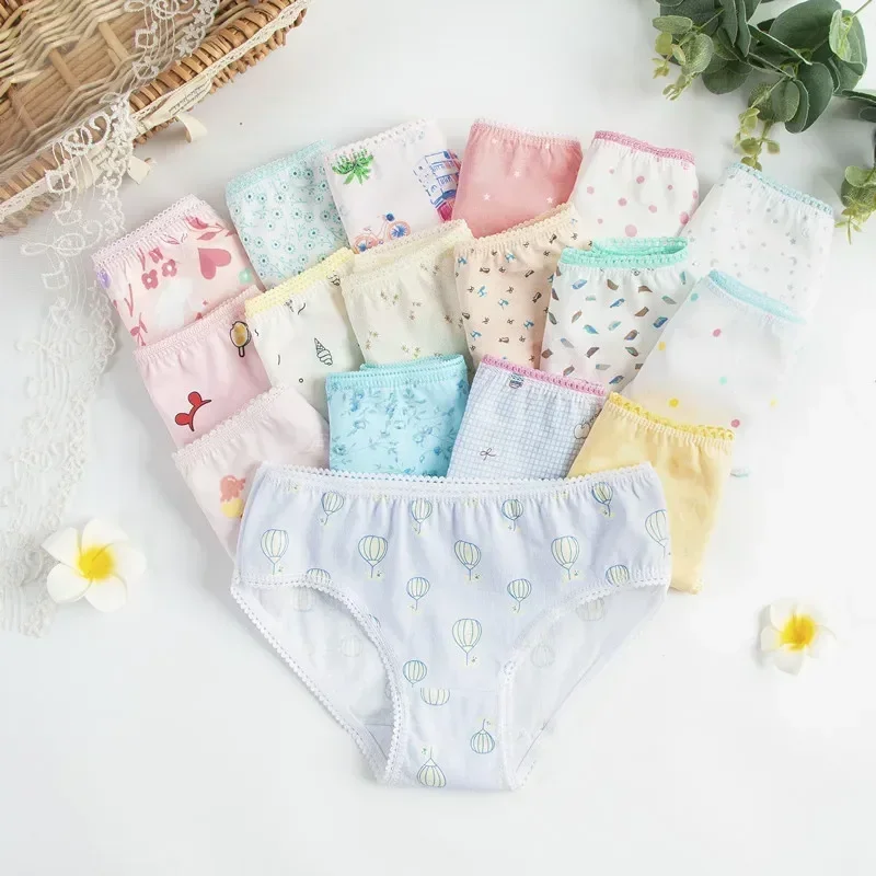 24pcs/Pack Fashion New Baby Girls Underwear Cotton Panties Kids Short Briefs Children Underwear