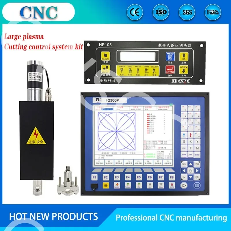 2-Achsen-CNC-Plasmaschneiden-Bewegungssteuerungssystem-Kit, Schneidsteuerung F2300A, digitale Höhenverstellung der Lichtbogenspannung F1621 HP105