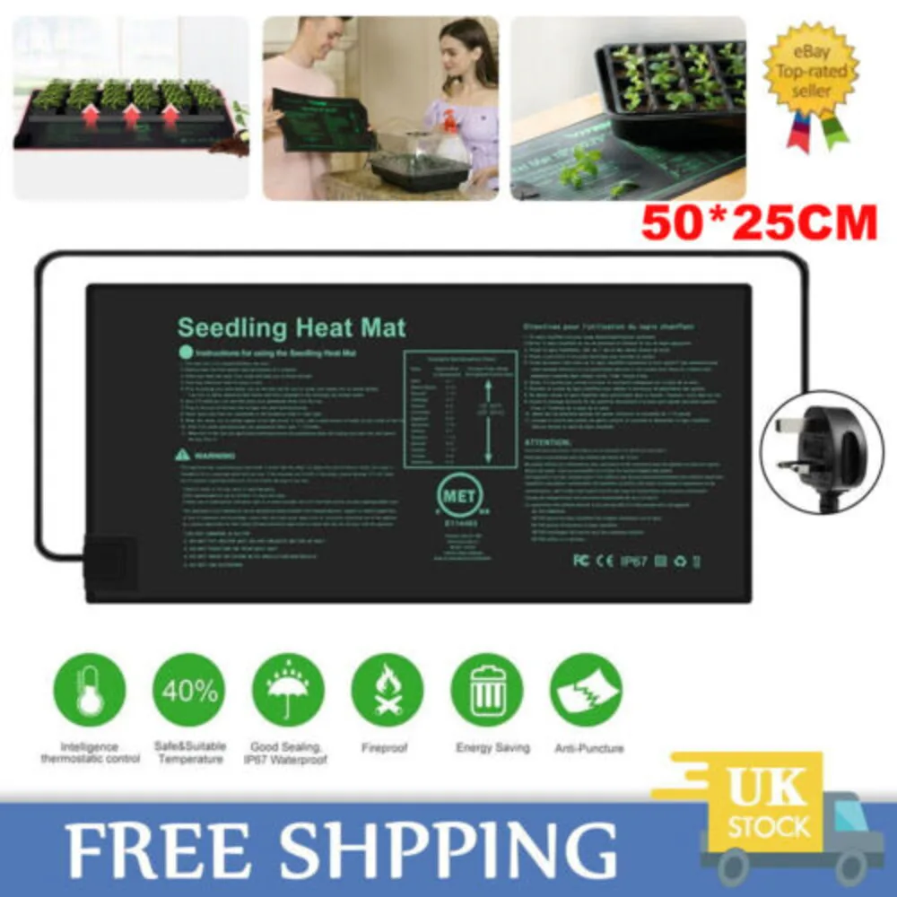 SEEDG HEATING MAT 21W GREENHOUSE PROPAGATOR PLANT SEED VIVARIUM HEAT PAD