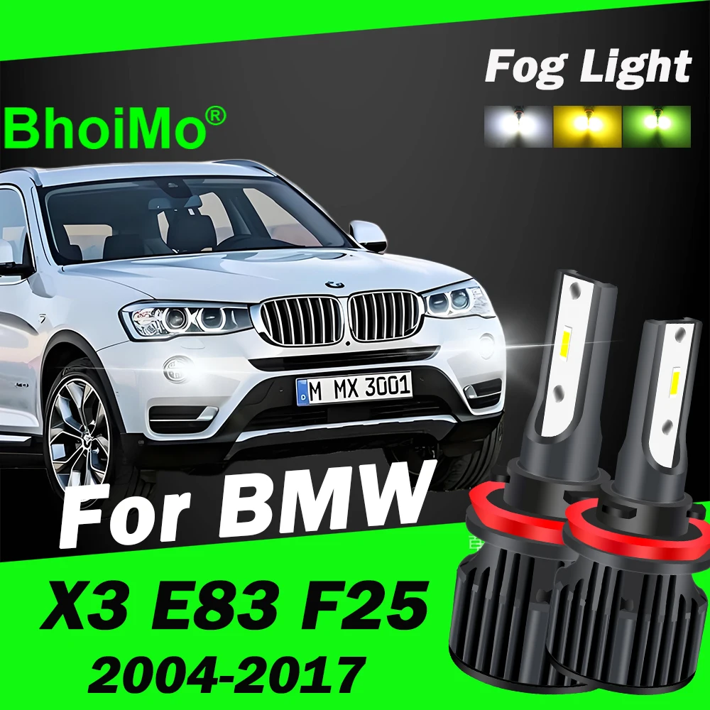 

BhoiMo For BMW X3 E83 F25 Led Lamp Front Fog Light Bulb 2004 2005 2006 2007 2008 2009 2010 2011 2012 2013 2014 2015 Car Auto
