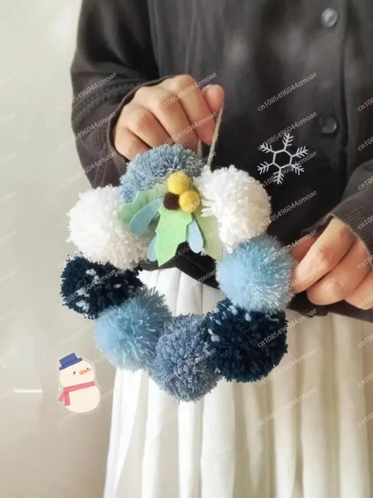 

Christmas Wool Ball Pom-pom Wreath, christmas Decorations, Staircase Doors and Windows, Car Pendants, pendants