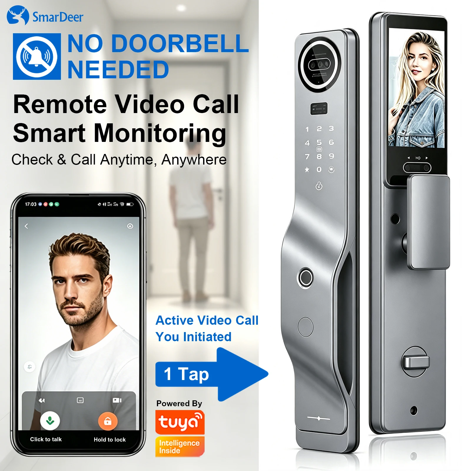 Fechadura Inteligente Tuya com - Smart Home Video Doorbell App avaliação e preço
