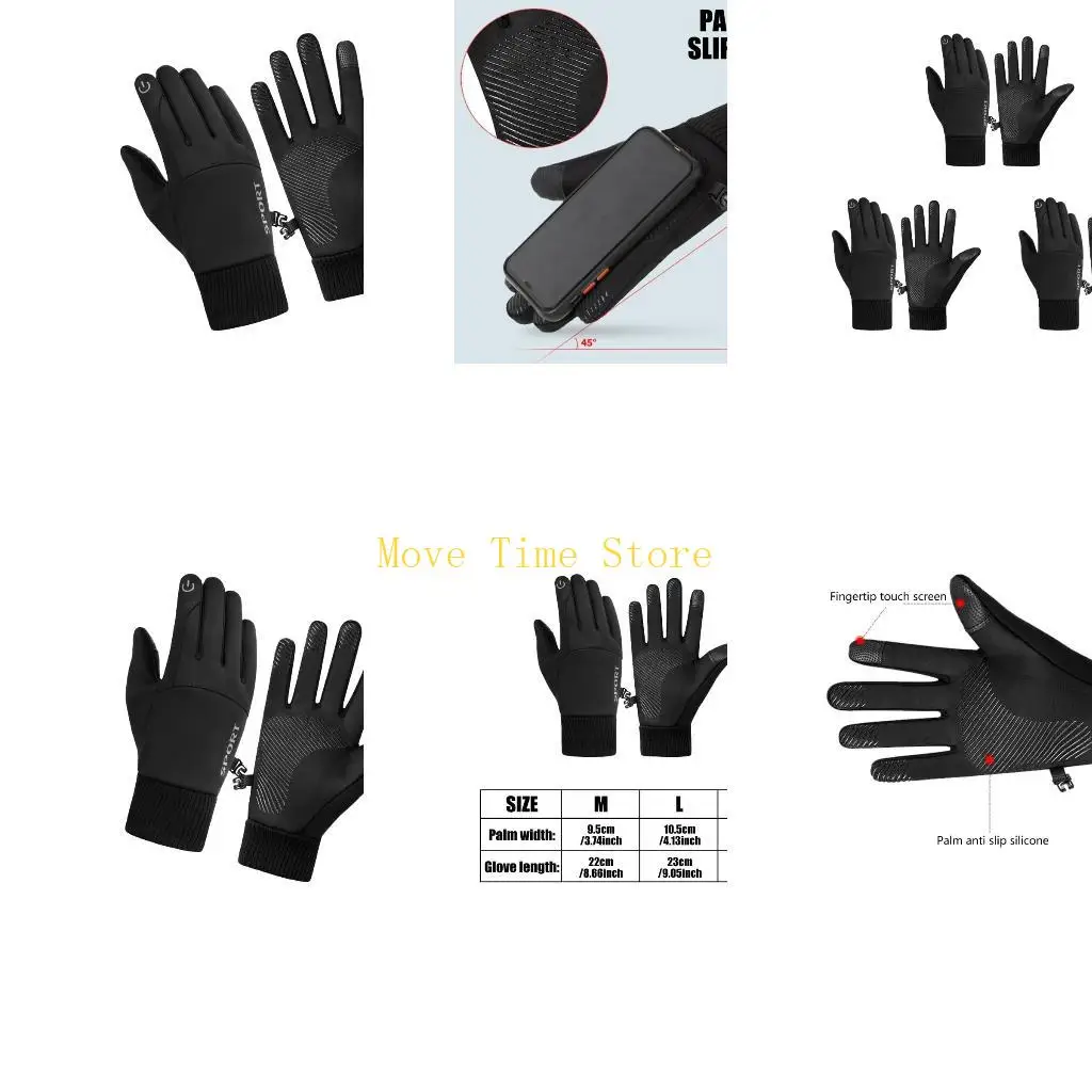 

92ME 1pair Thermals Cycling Gloves Cold Weather Cycling Mittens Touchscreens Gloves for Fall and Winter