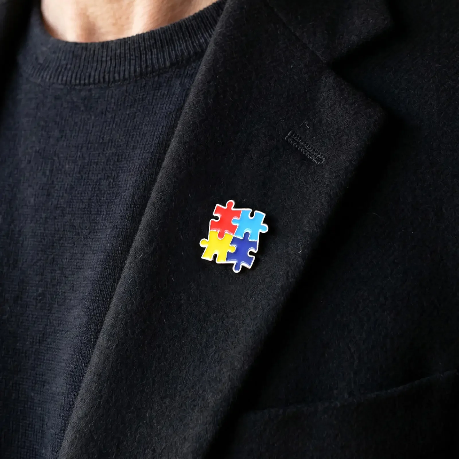 Autism Awareness Brooch Pin, Colorful Jigsaw Puzzle Ribbon Heart Enamel Badge, Fashion Jewelry Gift for Medical Teacher