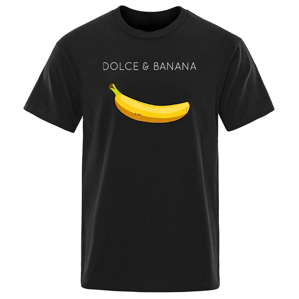 Dolce & Banana Print Mens T-shirts Crewneck Breathable Tops Modal Comfortable TShirt Men's Short Sleeve XS-4XL Tees Shirts