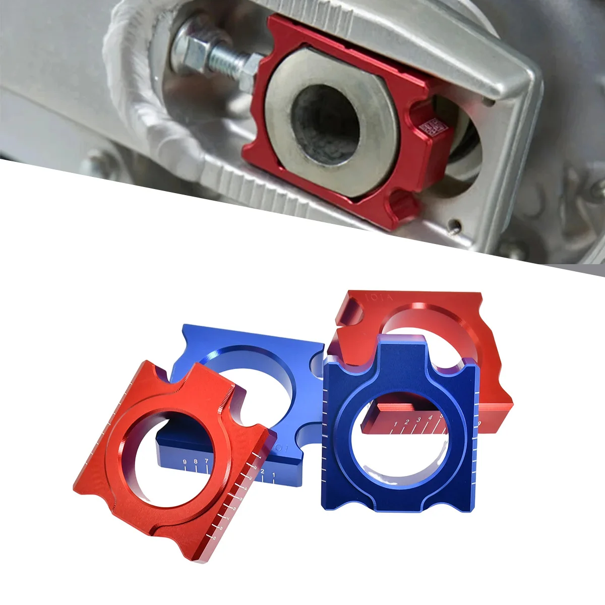 Motorrad CNC Aluminium Hintere Kettenversteller-Achsenblöcke für Honda CR125 CR150 CRF 250R CRF 250X CRF 250RX CRF 450R CRF 450RX