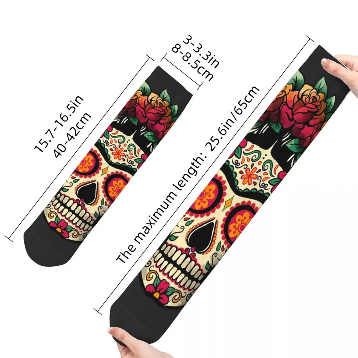 Vintage Frida Calavera Mexican Skull Men\'s Socks Unisex Street Style Seamless Printed Crazy Crew Sock Gift