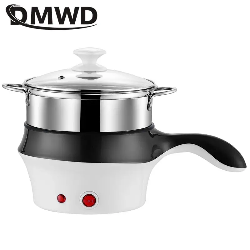 1.2L Electric Multi-Cooking Pot Rapid Heating Non-stick Stir-Fry Pan Food Steamer Rice cooker Hotpot Noodles Boiler Food Warmer