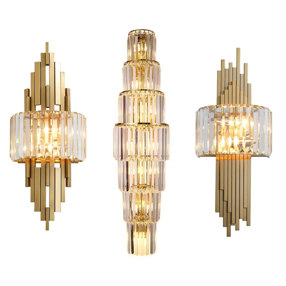 

Nordic Luxury Crystal Wall Lamp Sconce Light For Living Room Corridor Hall Indoor Fixture